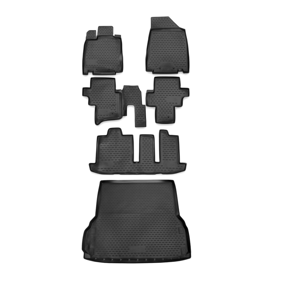 Nissan Pathfinder Floor-Trunk Mats - Omac - 3D - Black - 2013-2020 Nissan Pathfinder Floor-Trunk Mats - Omac - 3D - Black - 2013-2020